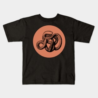 Halloween Snake, Portents, Omens, Signs, and Fortunes - Rust Orange and Black Style Kids T-Shirt